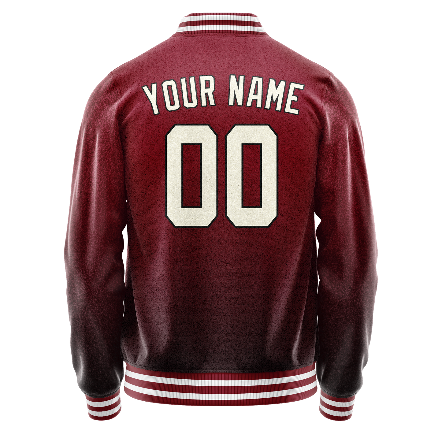 Custom Crimson Cream Solid Color Varsity Letterman Jacket