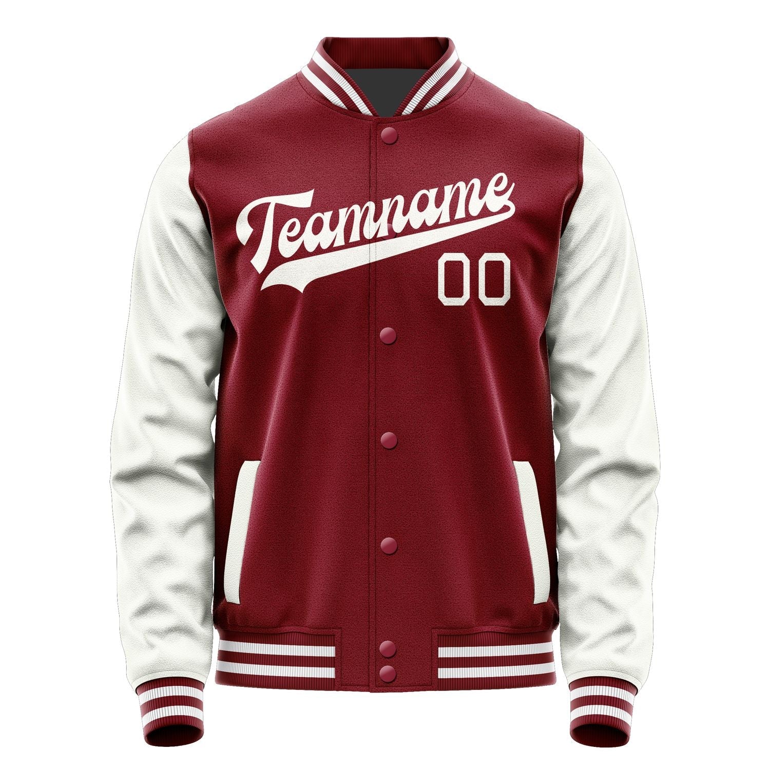 Custom Crimson Red White Jacket JA1515181518B31818