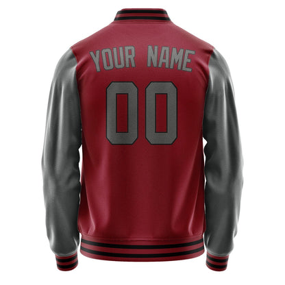 Custom Crimson Red Dark Grey Jacket JA1515201517B31720