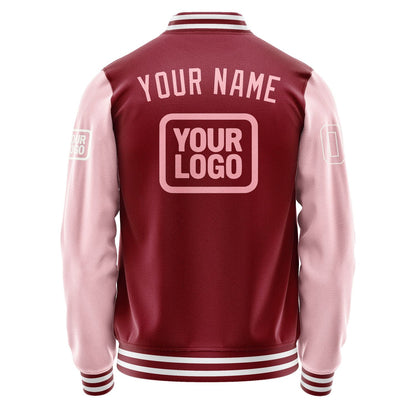Custom Crimson Red Light Pink Jacket JA151521151818212118