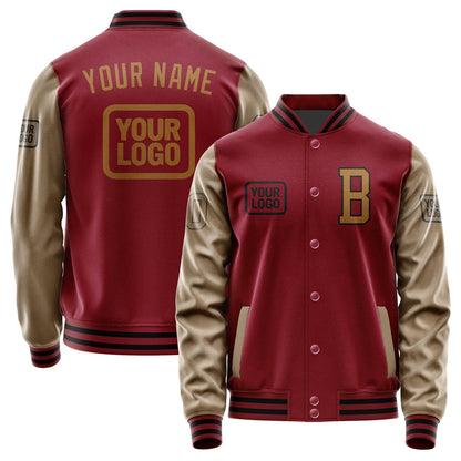 Custom Crimson Red Khaki Jacket JA151522151717222217