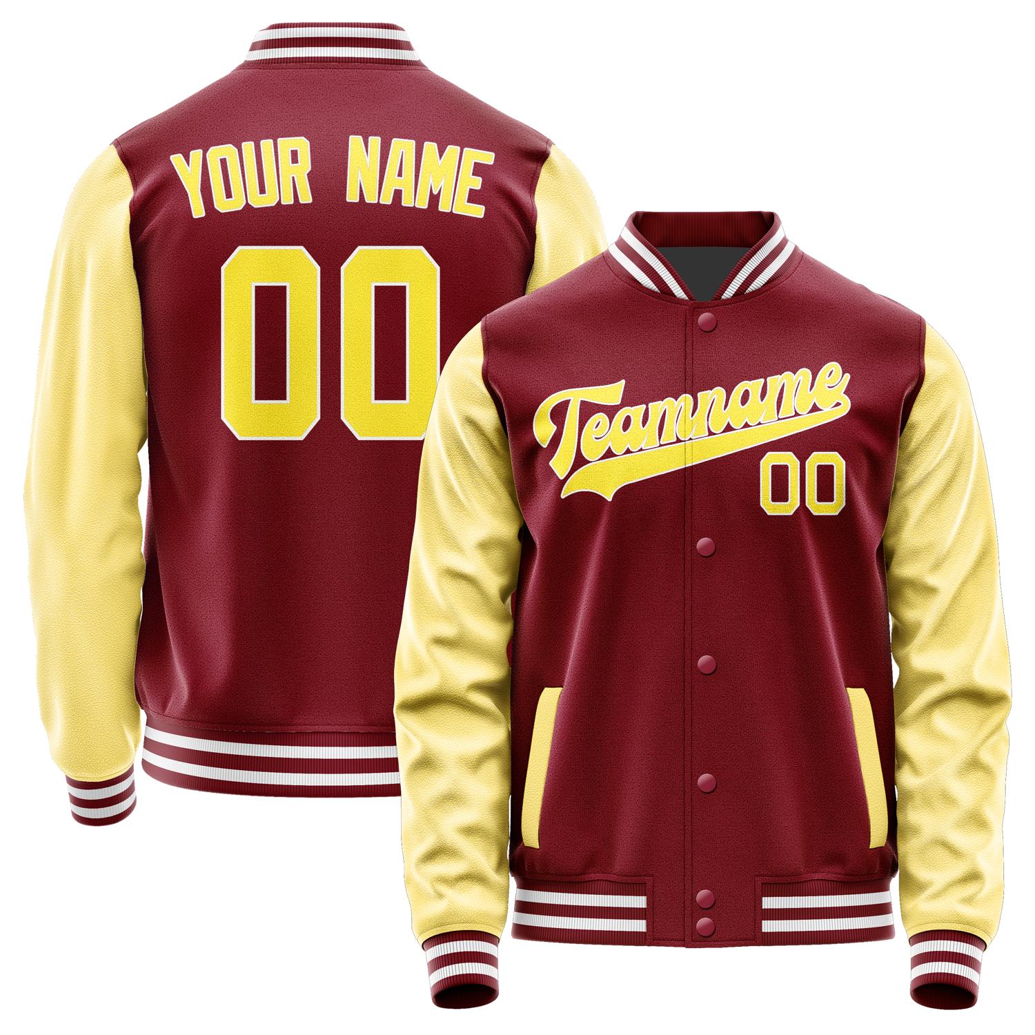 Custom Crimson Red Light Yellow Jacket JA1515261518B31826