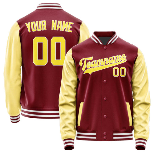 Custom Crimson Red Light Yellow Jacket JA1515261518B31826