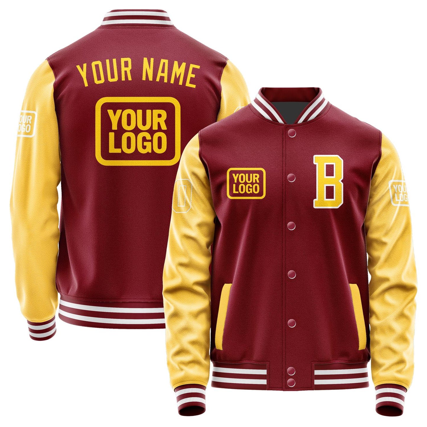 Custom Crimson Red Gold Jacket JA151530151818303018
