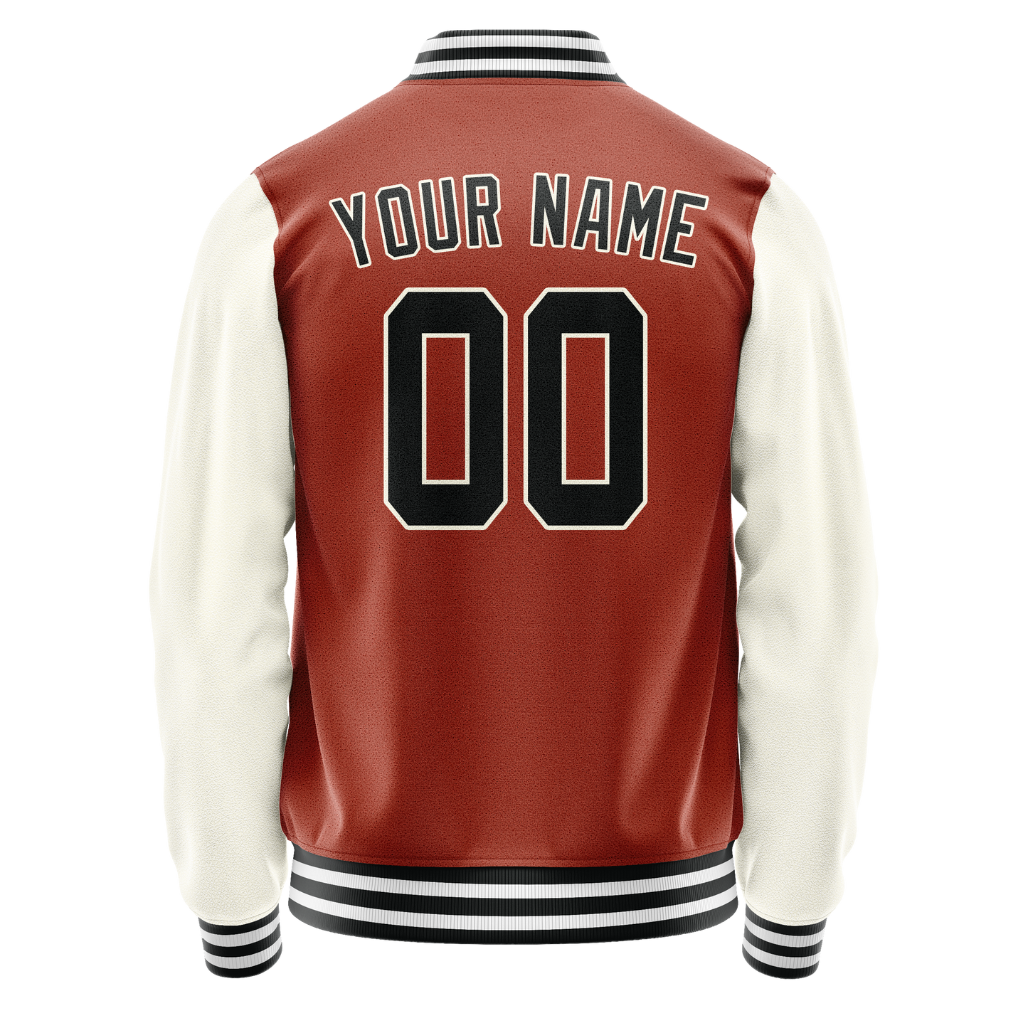 Custom Texas-Orange Cream Solid Color Varsity Letterman Jacket