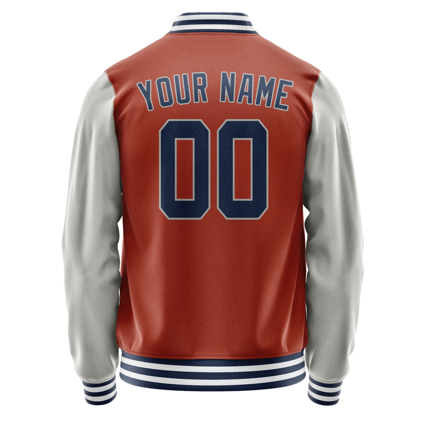 Custom Texas-Orange Gray Solid Color Varsity Letterman Jacket