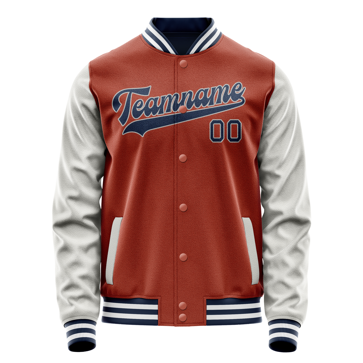 Custom Texas-Orange Gray Solid Color Varsity Letterman Jacket