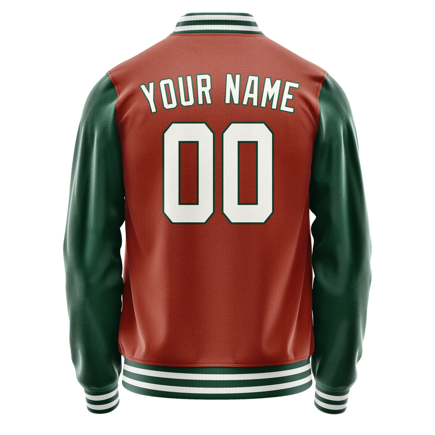 Custom Texas-Orange Kelly-Green Solid Color Varsity Letterman Jacket