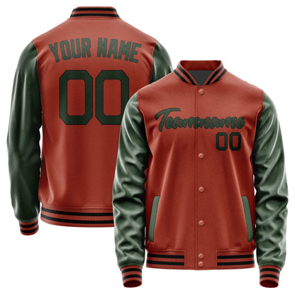 Custom Coral Red Dark Green Jacket JA1616061617B21706