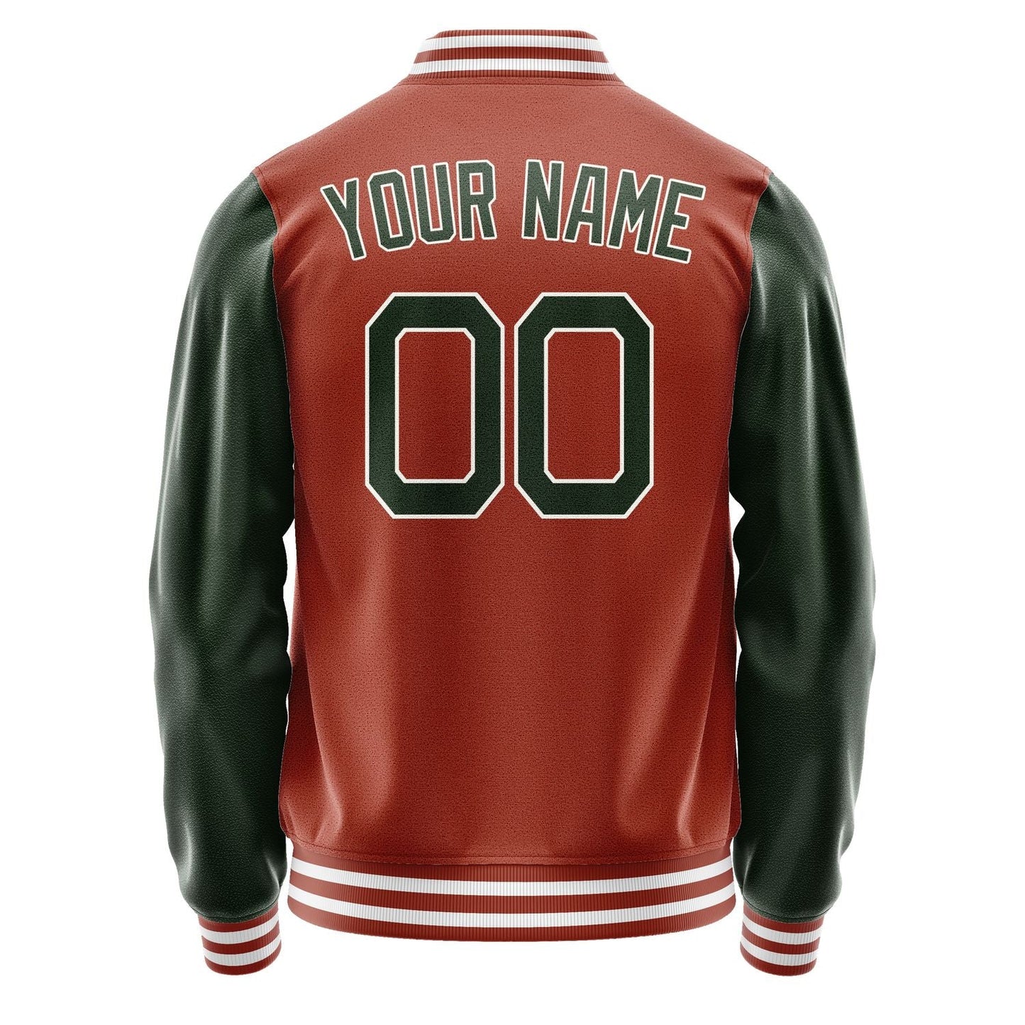 Custom Coral Red Dark Green Jacket JA1616061618B21806