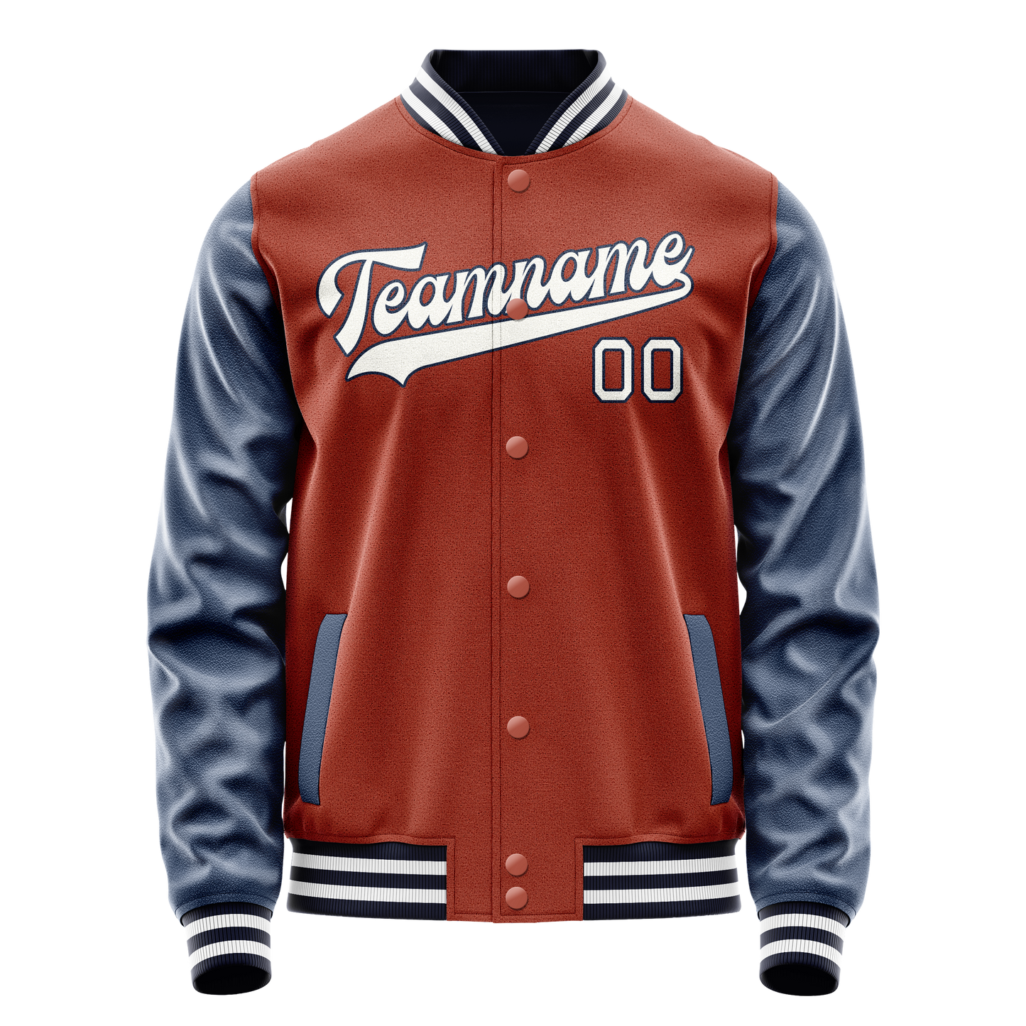 Custom Texas-Orange Royal Solid Color Varsity Letterman Jacket