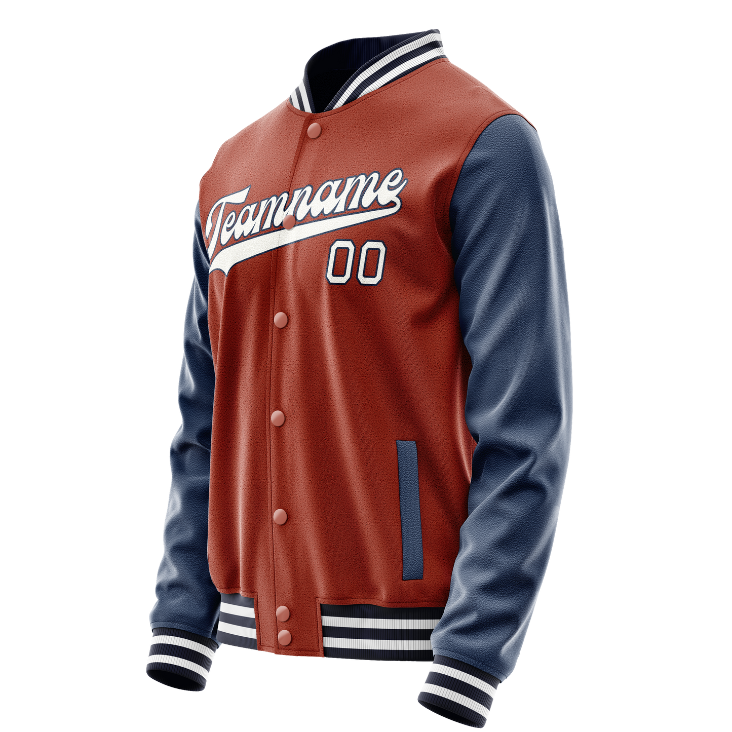 Custom Texas-Orange Royal Solid Color Varsity Letterman Jacket