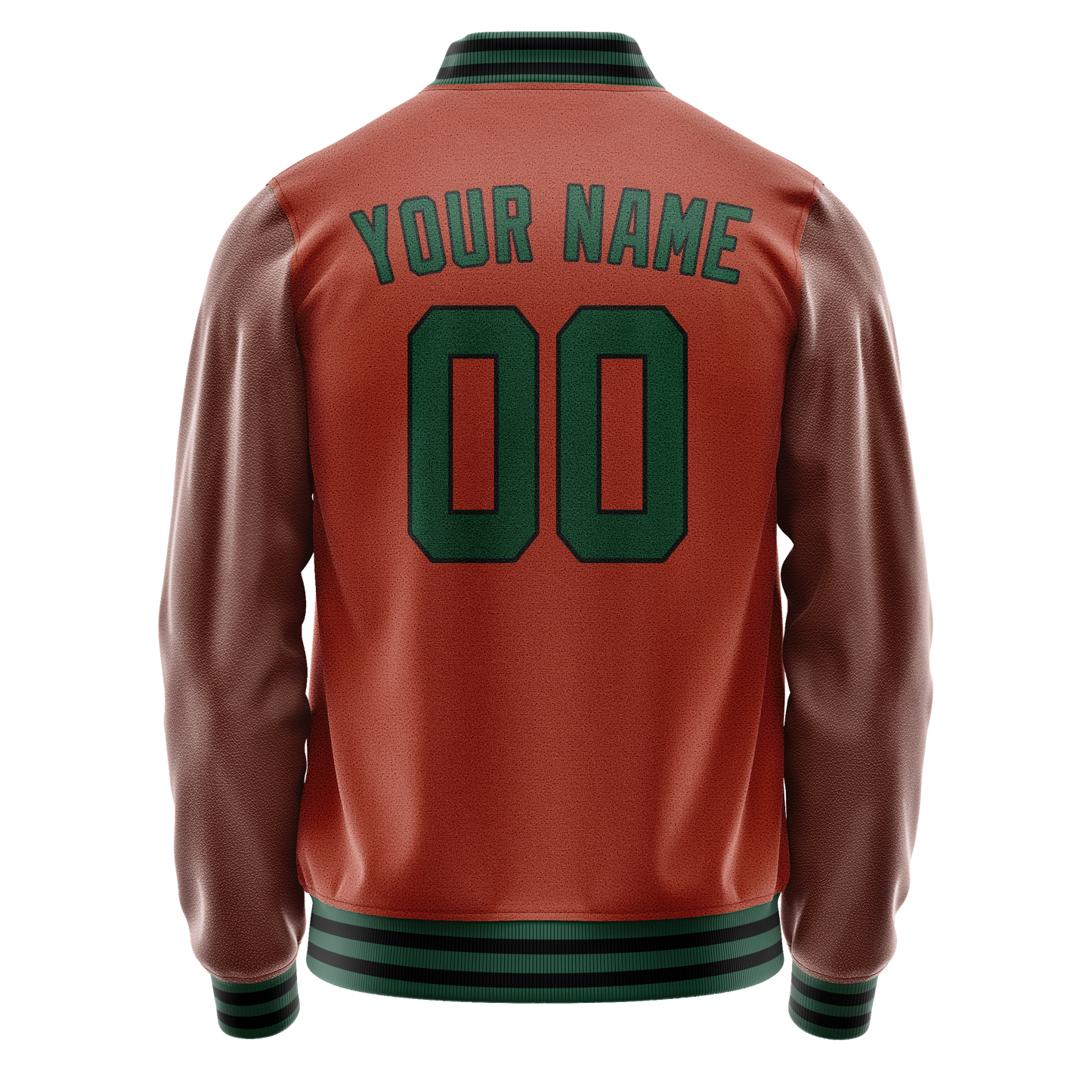 Custom Texas-Orange Teal Solid Color Varsity Letterman Jacket