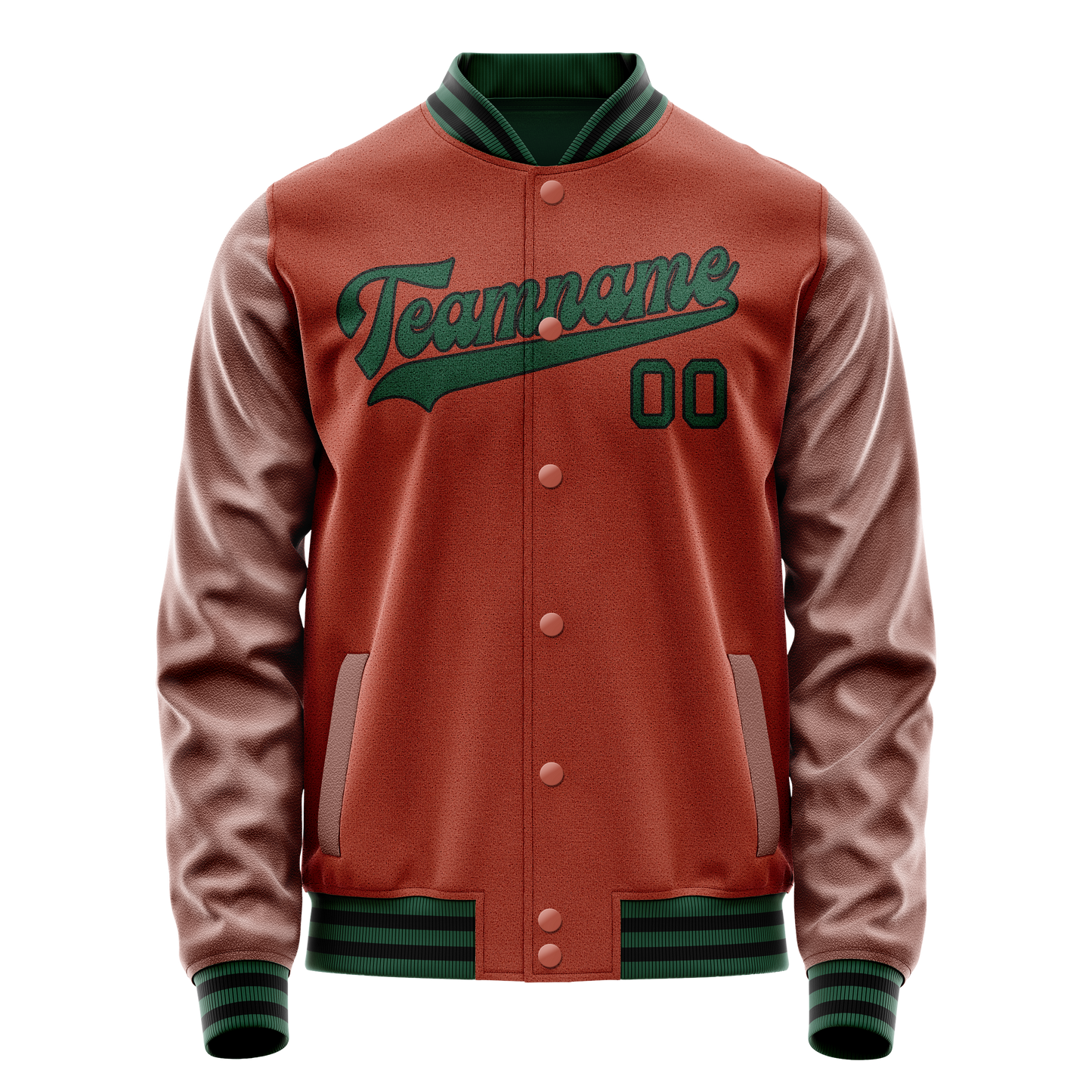 Custom Texas-Orange Teal Solid Color Varsity Letterman Jacket