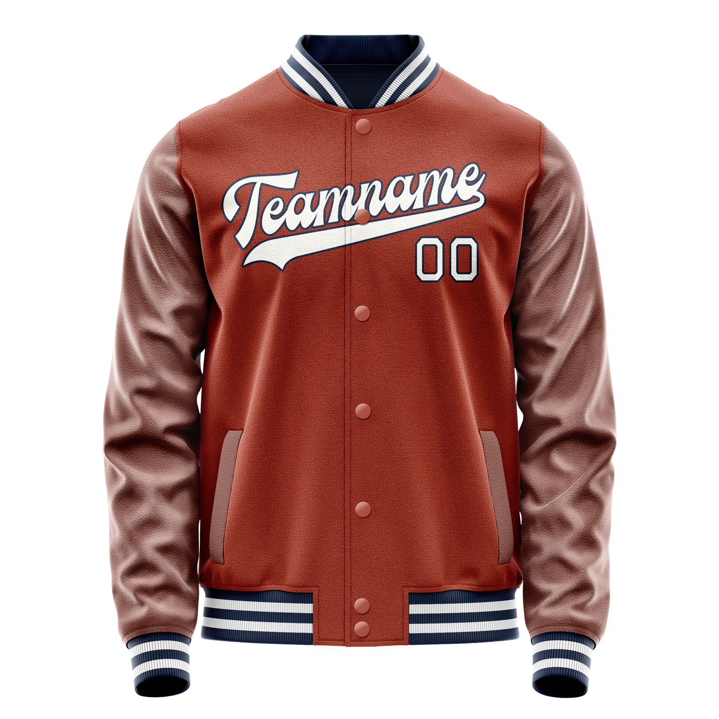Custom Texas-Orange White Solid Color Varsity Letterman Jacket
