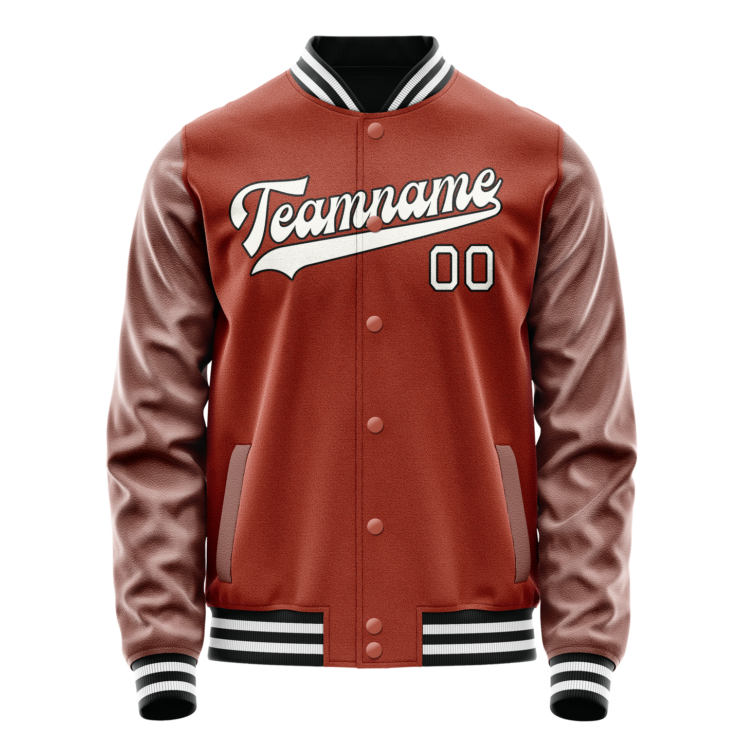 Custom Texas-Orange White Solid Color Varsity Letterman Jacket