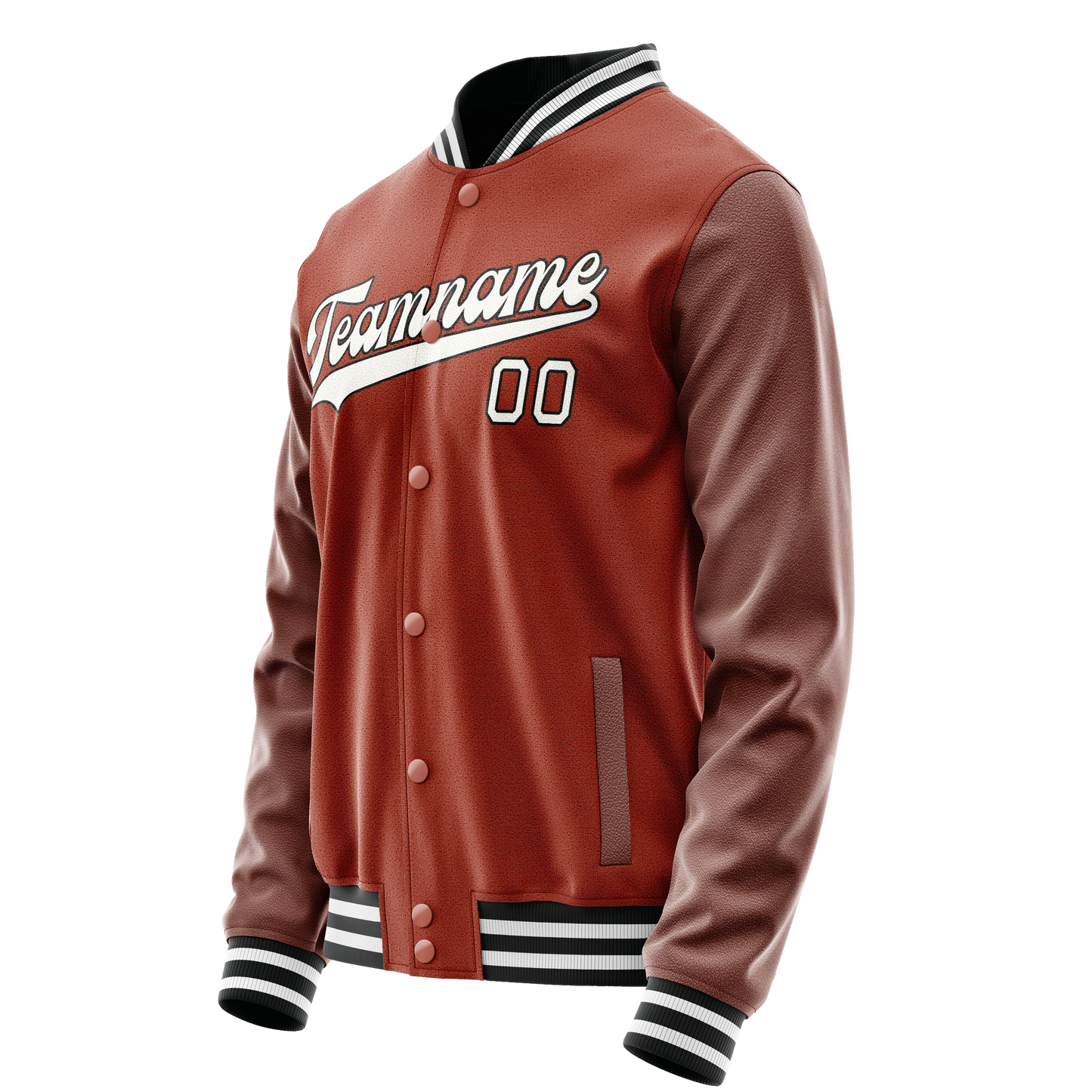 Custom Texas-Orange White Solid Color Varsity Letterman Jacket