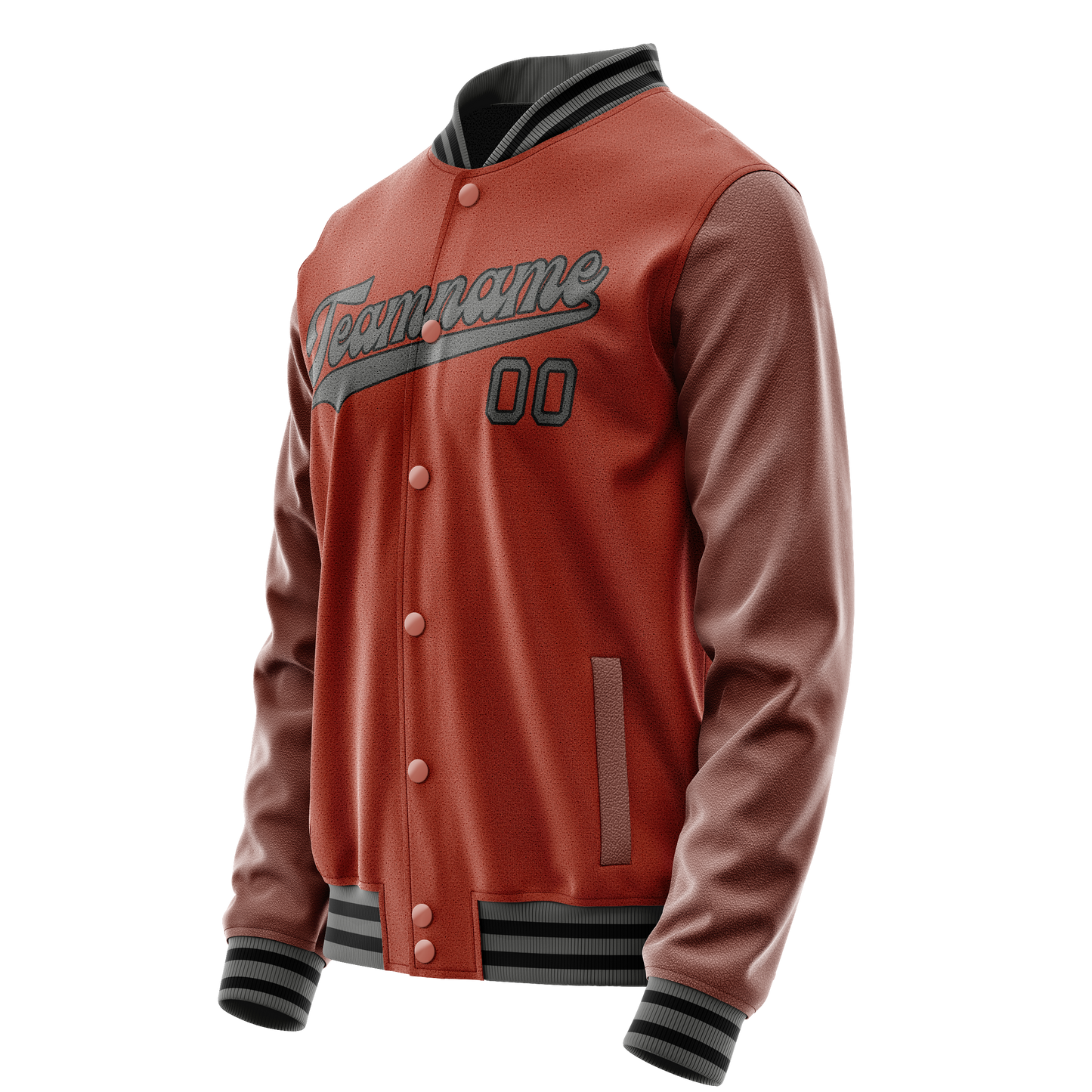 Custom Texas-Orange Gray Solid Color Varsity Letterman Jacket