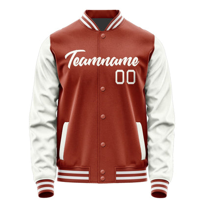 Custom Coral Red White Jacket JA1616181618B21818