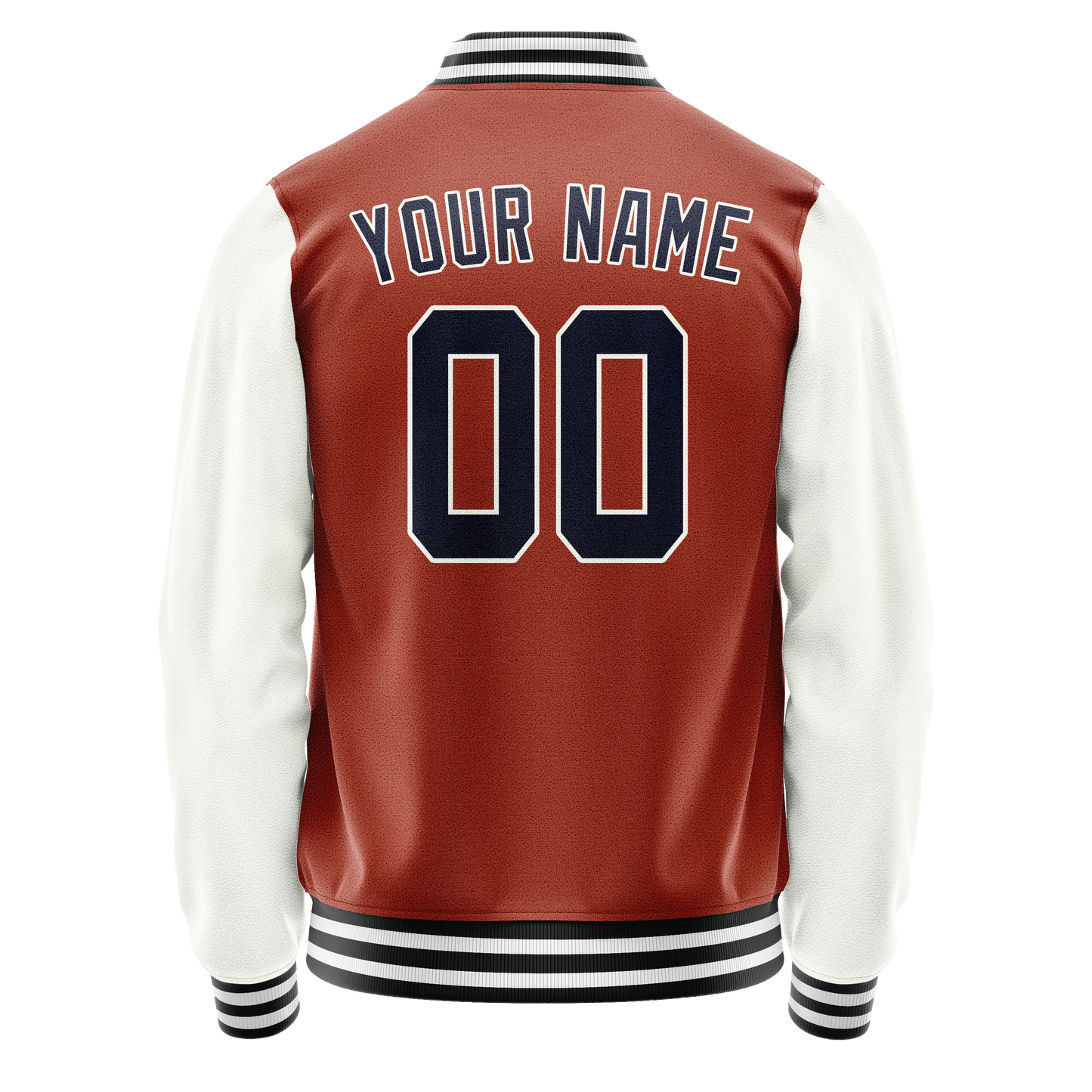 Custom Texas-Orange White Solid Color Varsity Letterman Jacket