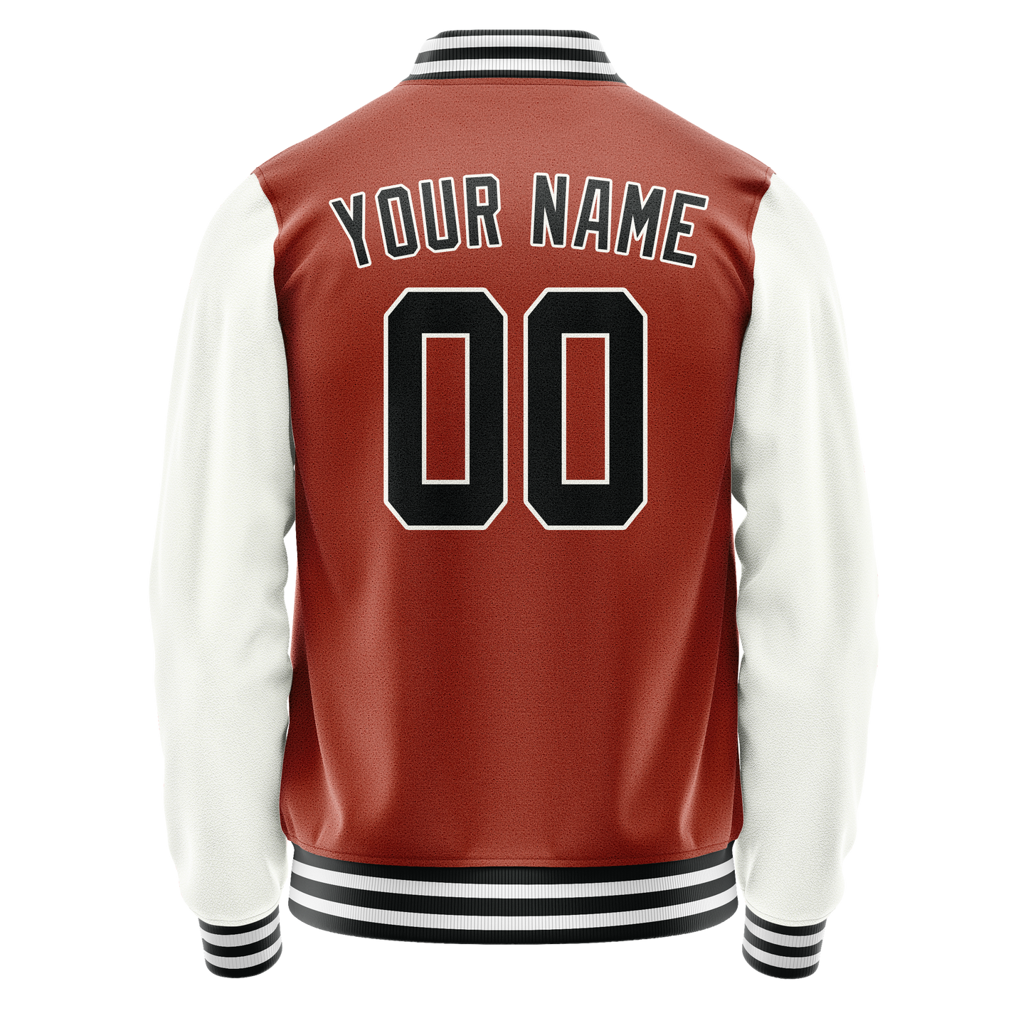 Custom Texas-Orange White Solid Color Varsity Letterman Jacket