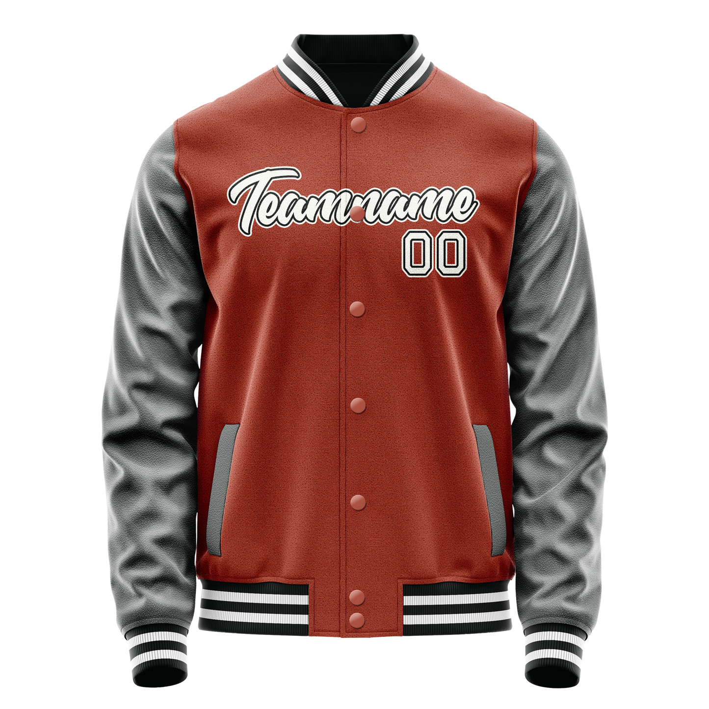 Custom Texas-Orange Gray Solid Color Varsity Letterman Jacket