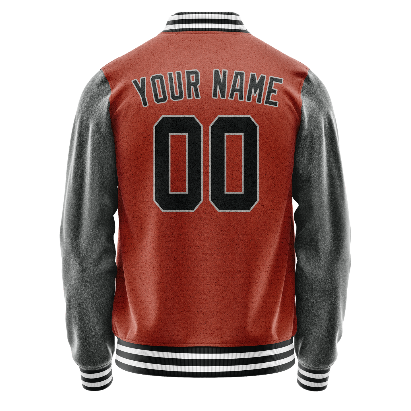 Custom Texas-Orange Gray Solid Color Varsity Letterman Jacket