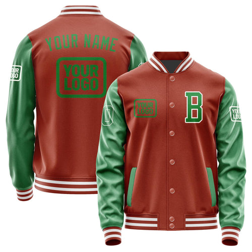 Custom Coral Red Emerald Green Jacket JA161624161818242418