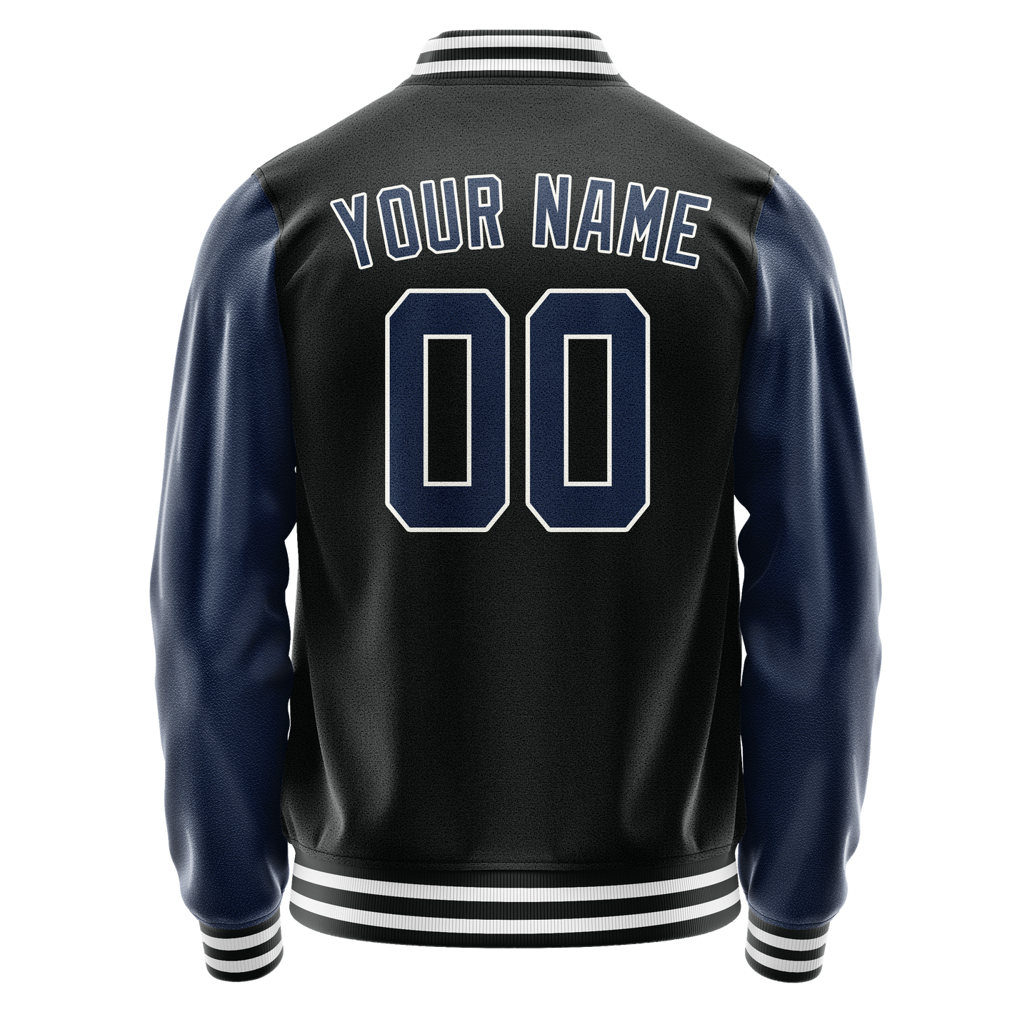 Custom Black Royal Solid Color Varsity Letterman Jacket