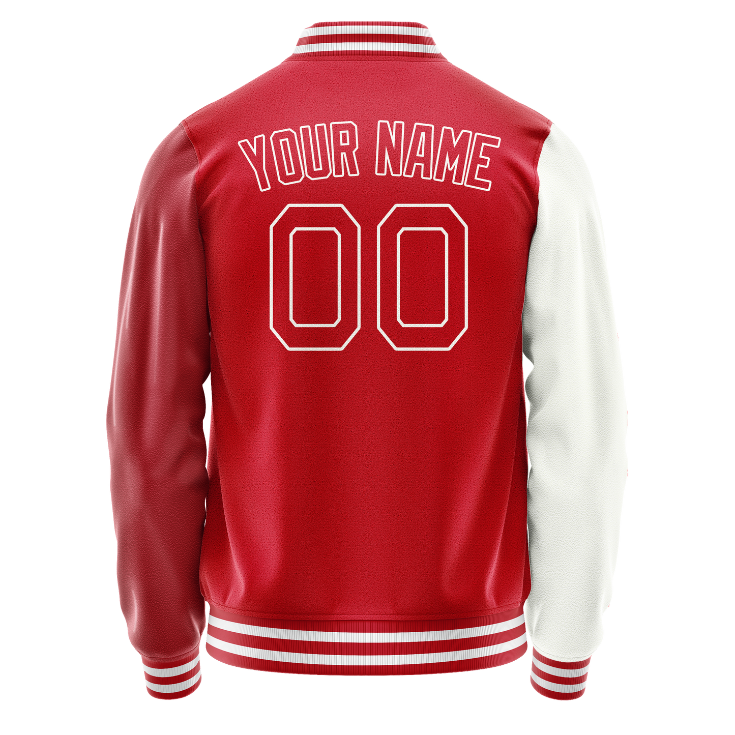 Custom White Red Split Varsity Letterman Jacket