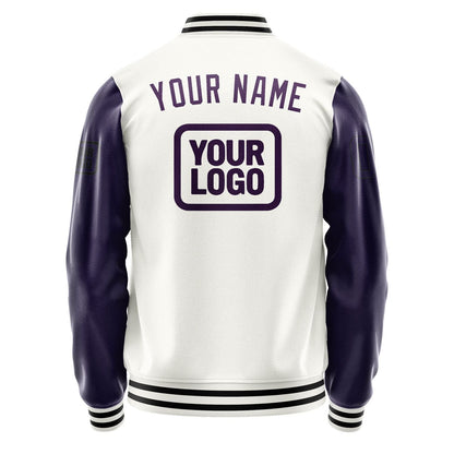 Custom White Purple Jacket JA181807181717070717