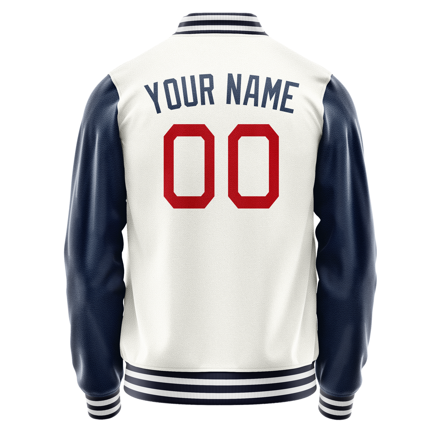 Custom White Royal Solid Color Varsity Letterman Jacket