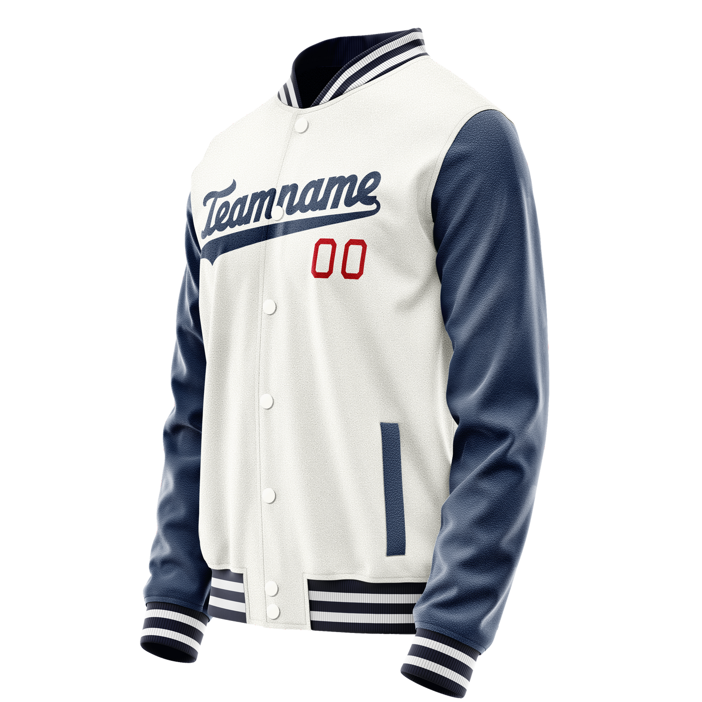 Custom White Royal Solid Color Varsity Letterman Jacket