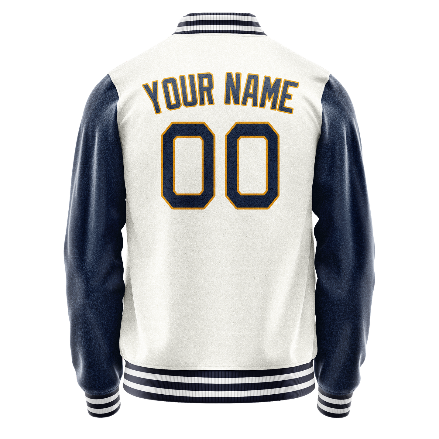 Custom White Royal Solid Color Varsity Letterman Jacket