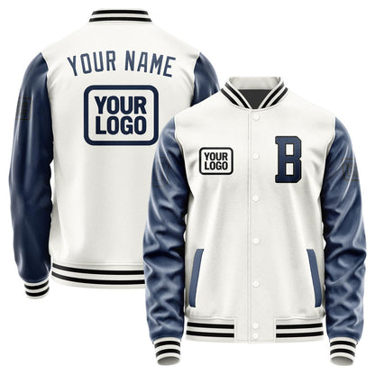 Custom White Blue Jacket JA181810181717101017