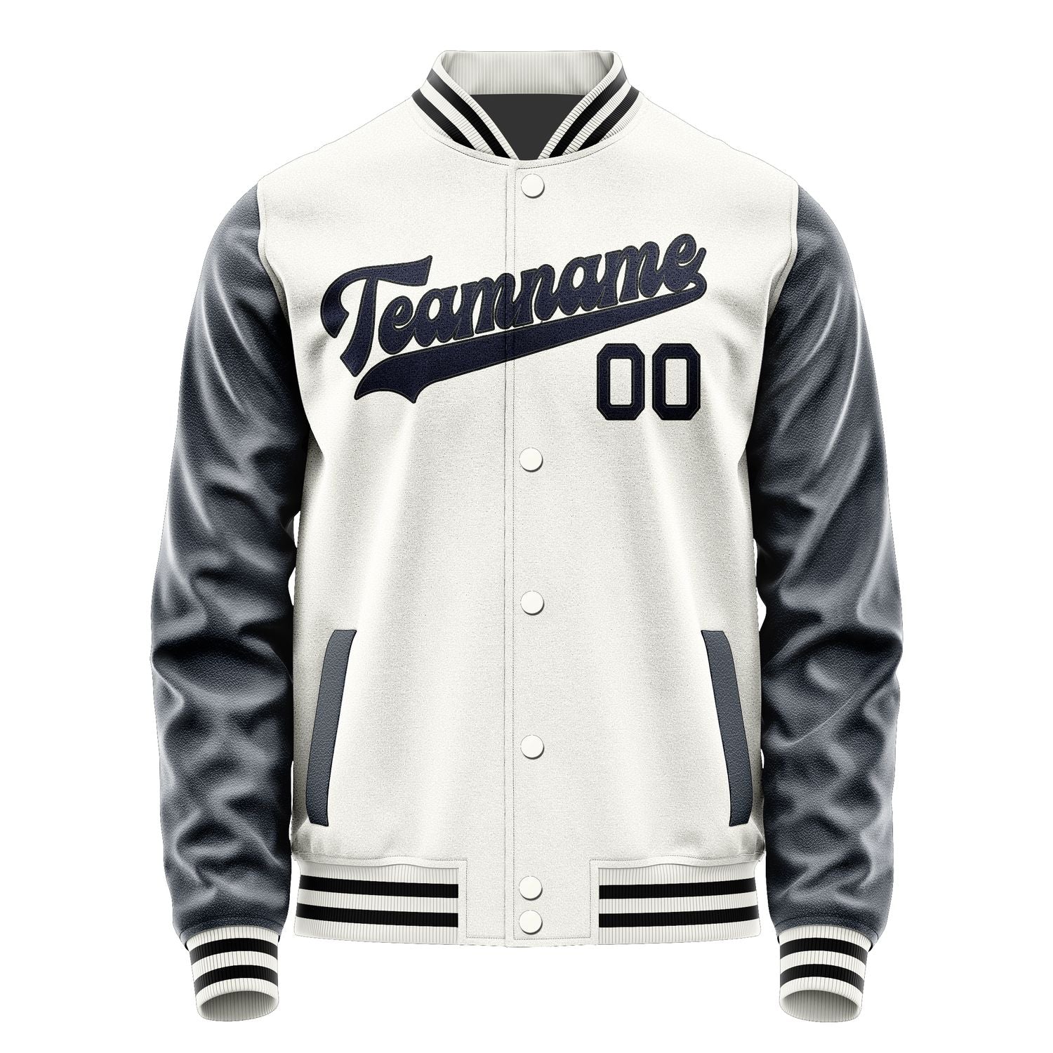Custom White Navy Jacket JA1818111817B31711