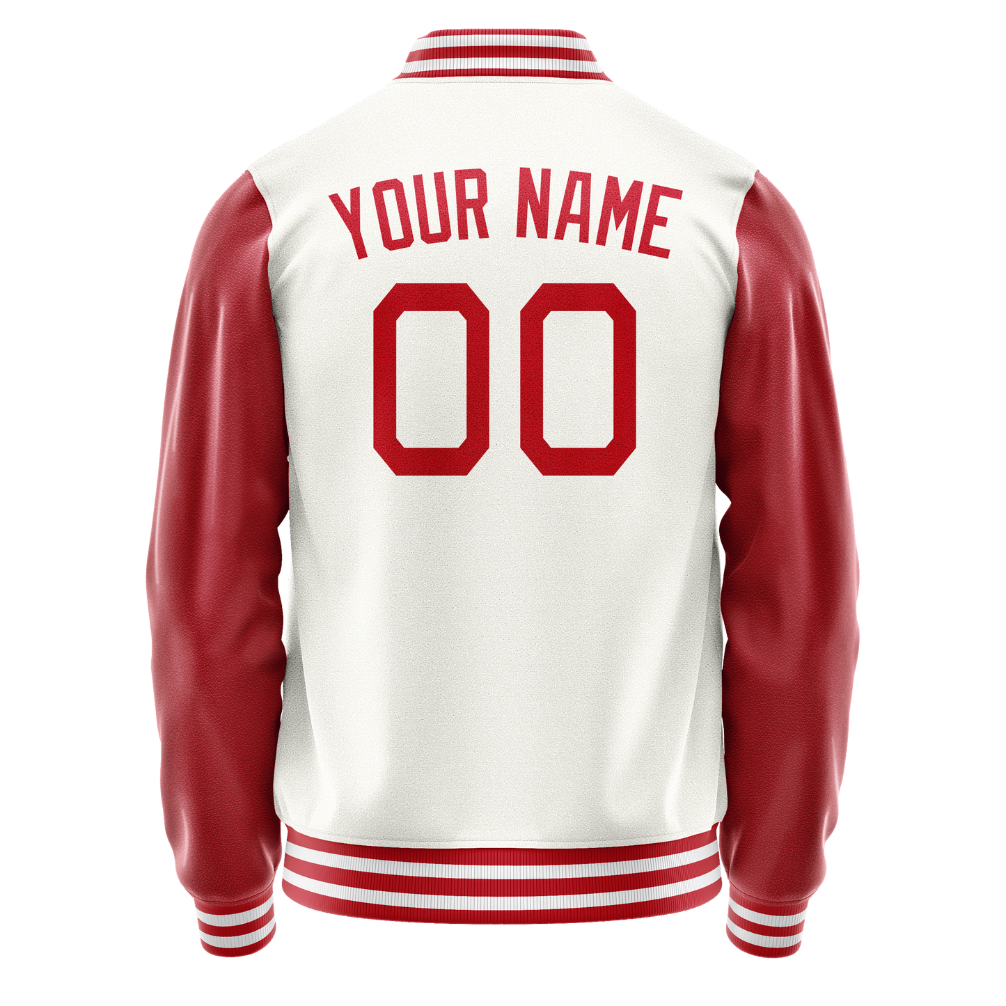 Custom White Texas-Orange Solid Color Varsity Letterman Jacket