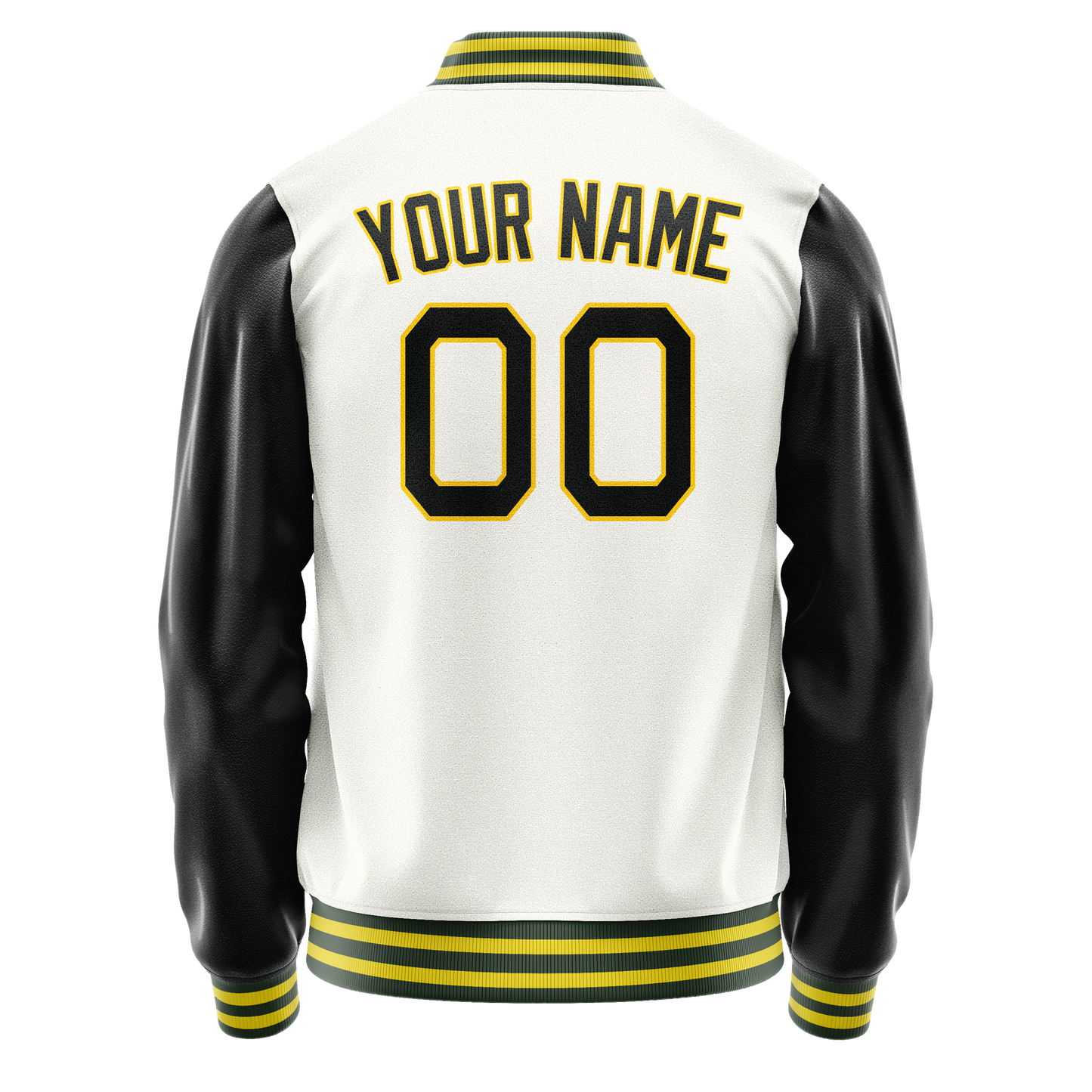 Custom White Black Solid Color Varsity Letterman Jacket