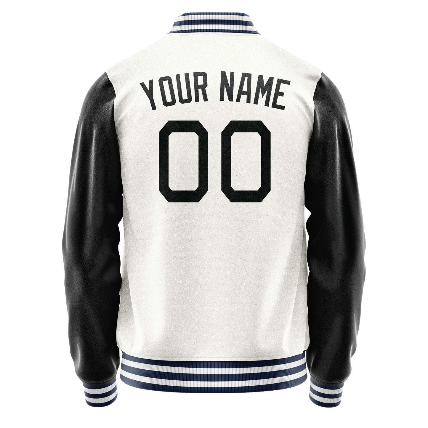 Custom White Black Solid Color Varsity Letterman Jacket