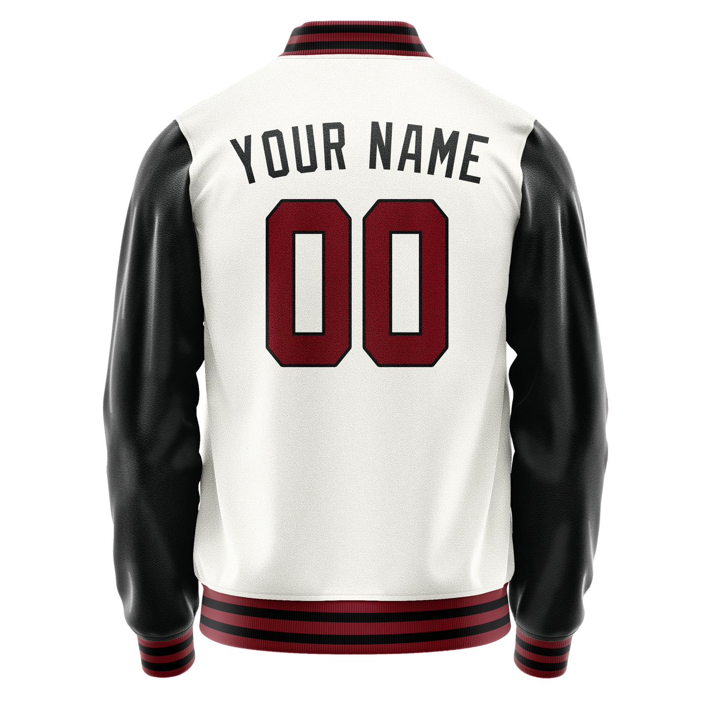 Custom White Black Solid Color Varsity Letterman Jacket