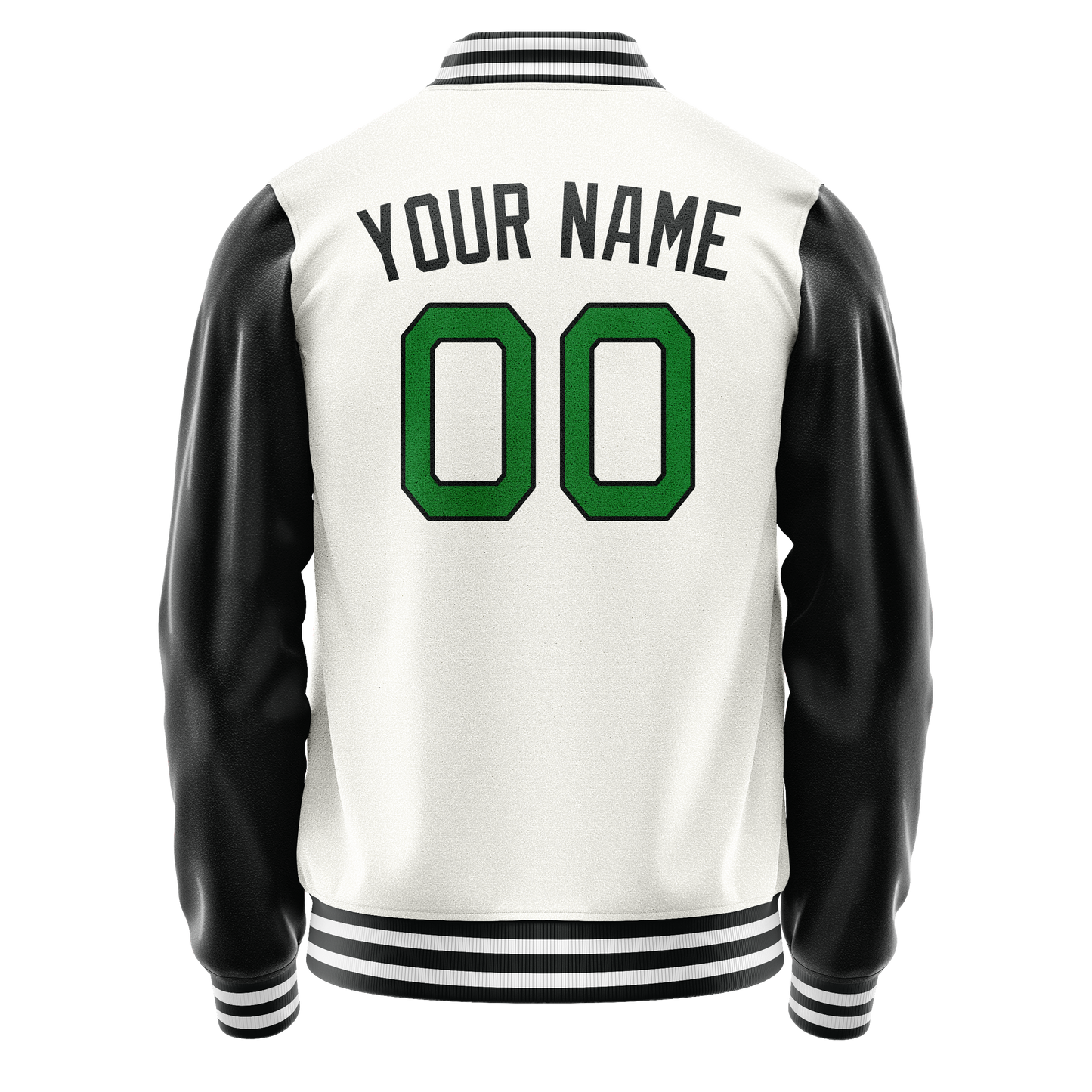 Custom White Black Solid Color Varsity Letterman Jacket