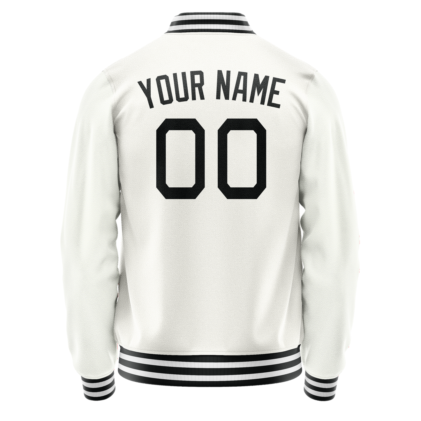 Custom White Black Solid Color Varsity Letterman Jacket
