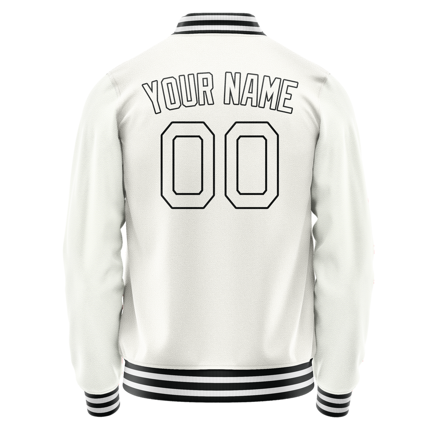 Custom White Black Solid Color Varsity Letterman Jacket