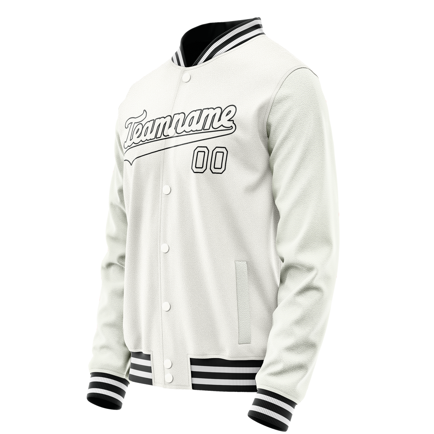 Custom White Black Solid Color Varsity Letterman Jacket