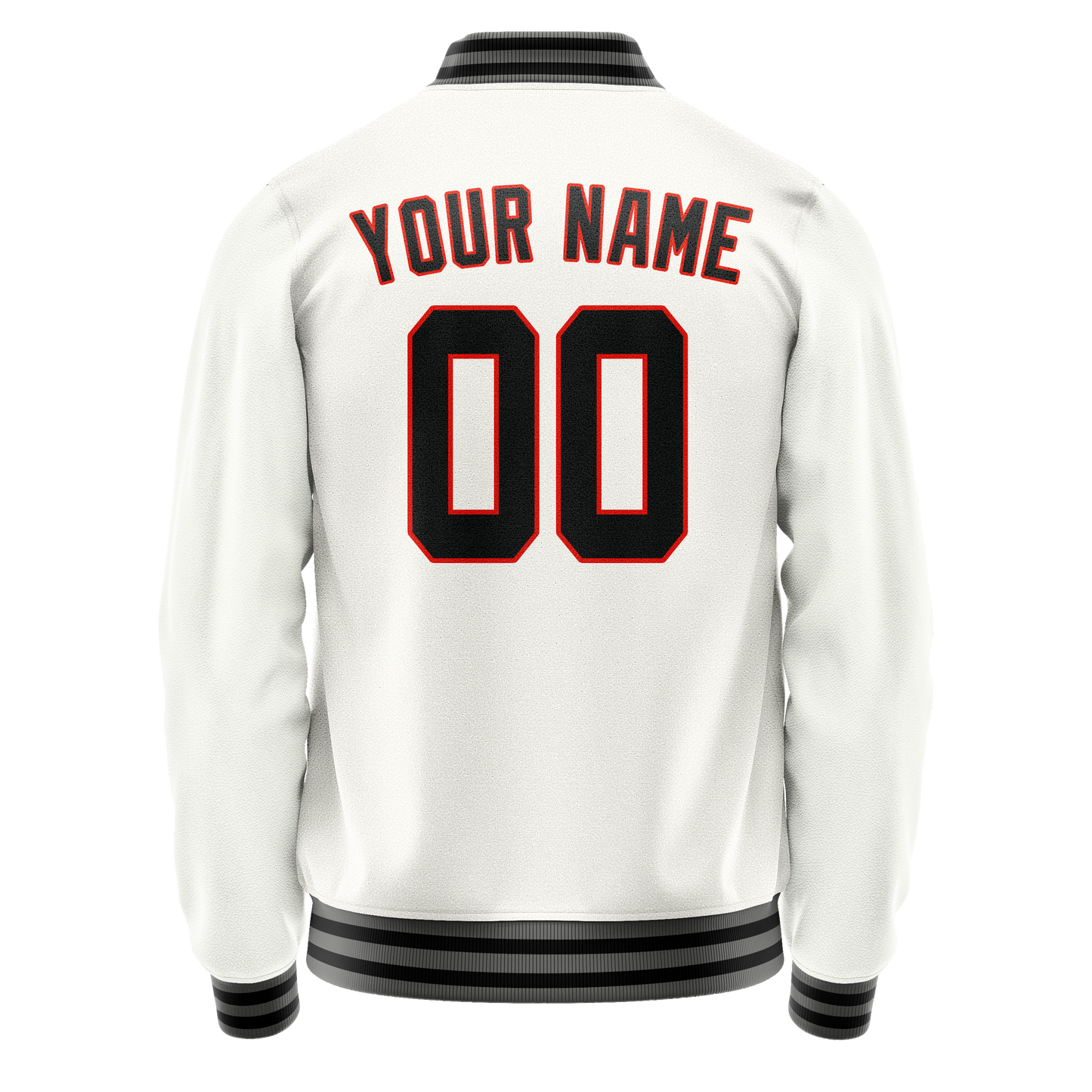 Custom White Black Solid Color Varsity Letterman Jacket