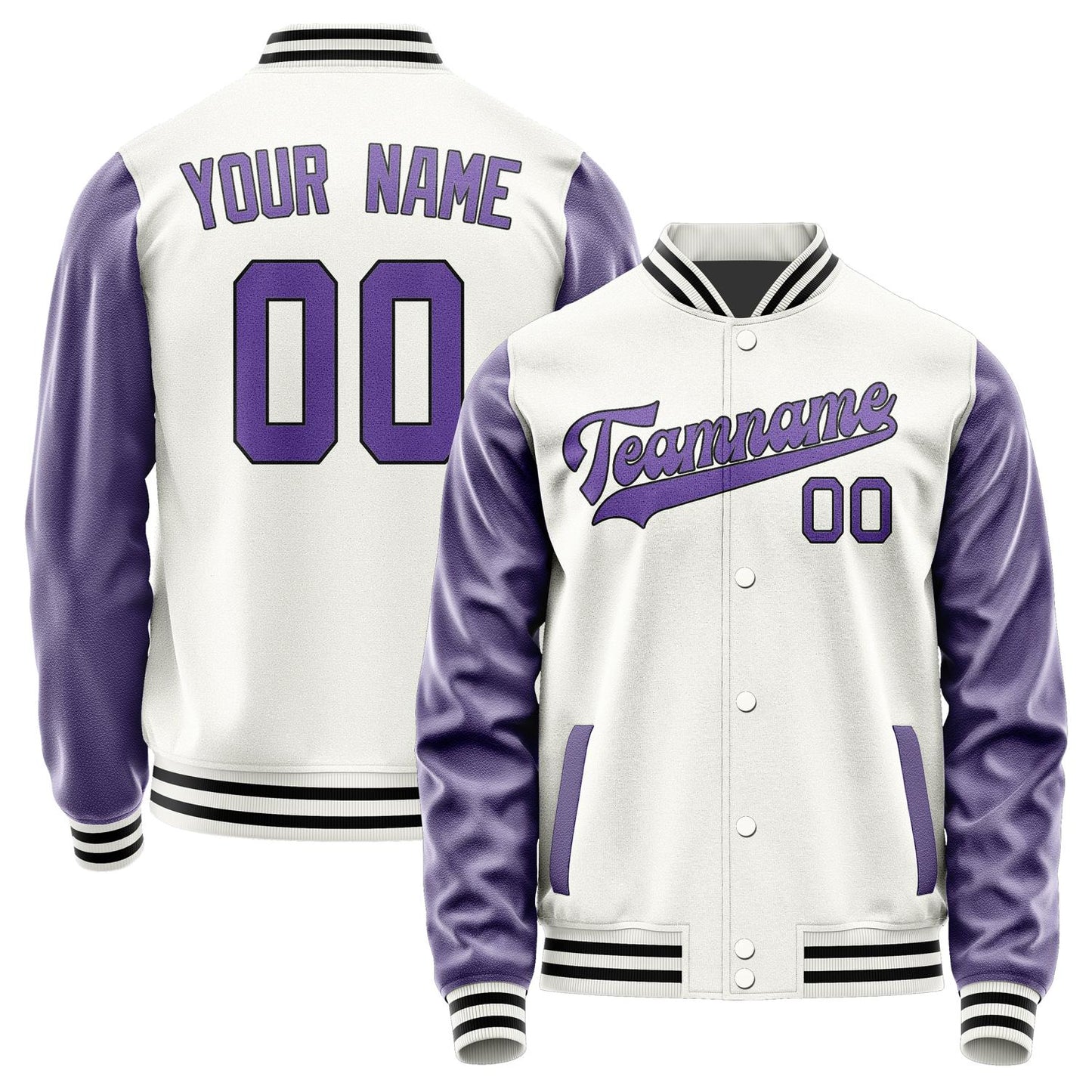 Custom White Light Purple Jacket JA1818231817B31723