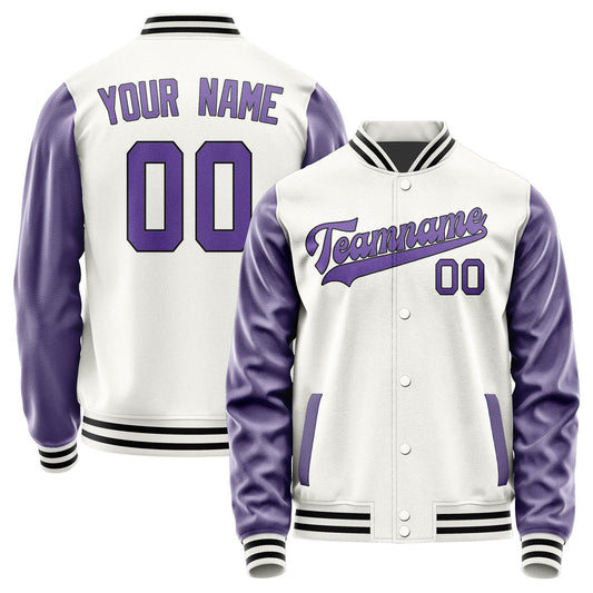 Custom White Light Purple Jacket JA1818231817B31723