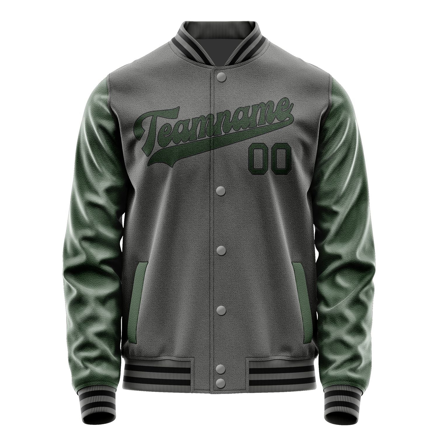 Custom Dark Grey Dark Green Jacket JA2020062017B31706