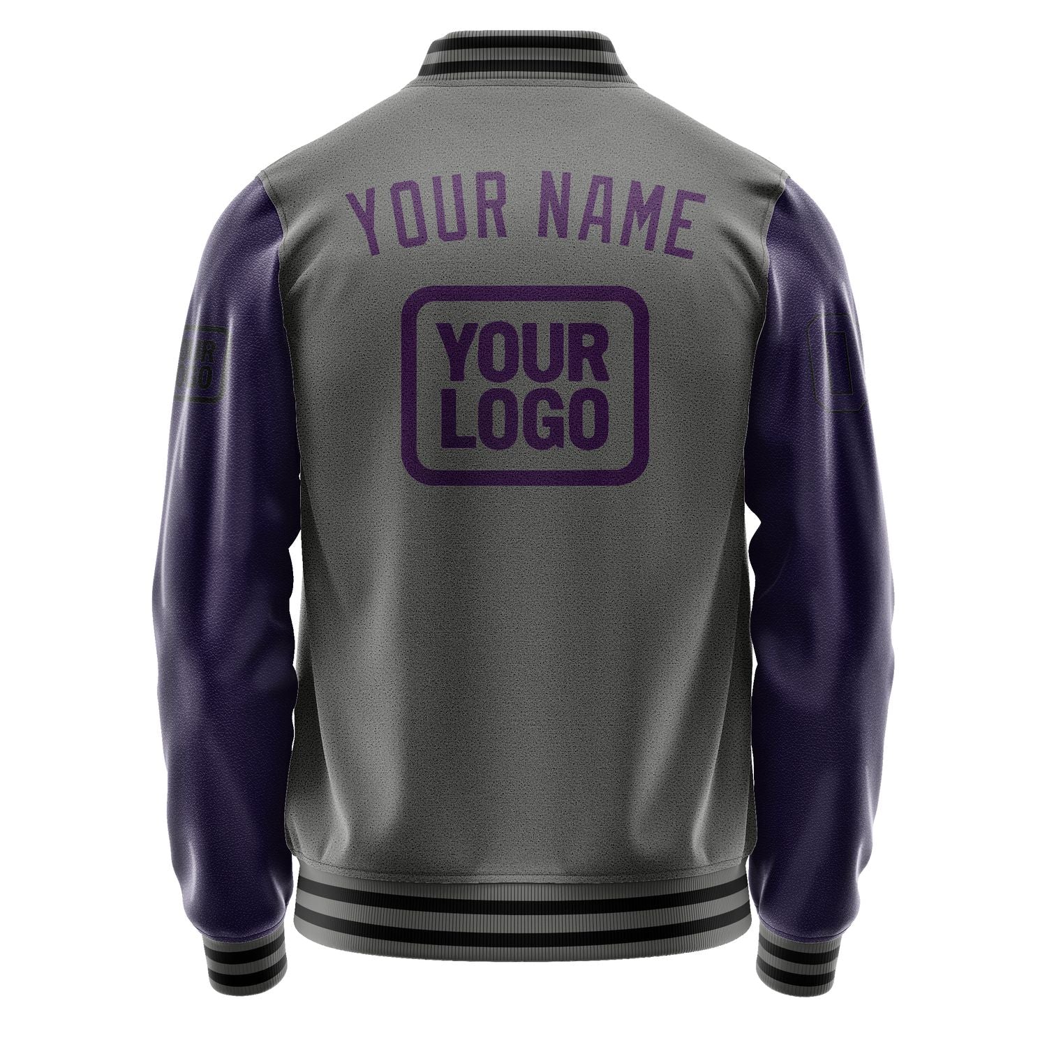Custom Dark Grey Purple Jacket JA202007201717070717