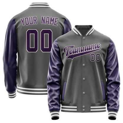 Custom Dark Grey Purple Jacket JA2020072018B31807